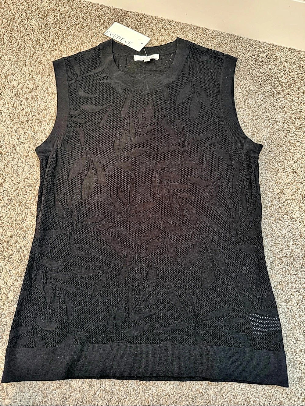 Evereve Tibi Mock Tank Mock Neck Tank Black Size Medium NWT